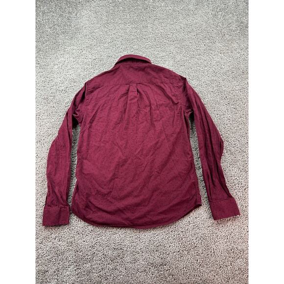 Steel & Jelly Shirt Mens Medium Red AOP Micro Buto Long Sleeve Button Up - Picture 6 of 10